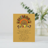 Cute Turkey Thanksgiving Dinner Invitation Kaart (Staand voorkant)