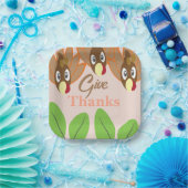 Cute Turkey Thanksgiving Dinner Party Papieren Bordje (Feest)