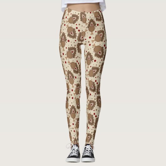 Cute Turkey Thanksgiving Leggings (Voorkant)