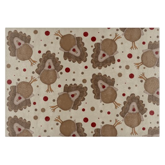 Cute Turkey Thanksgiving Snijplank (Voorkant)