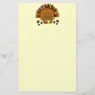 Cute Turkey Thanksgiving Stationery Briefpapier