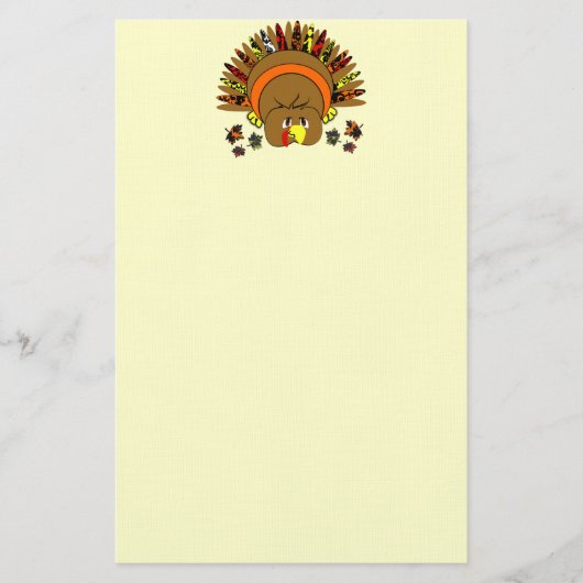 Cute Turkey Thanksgiving Stationery Briefpapier (Voorkant)