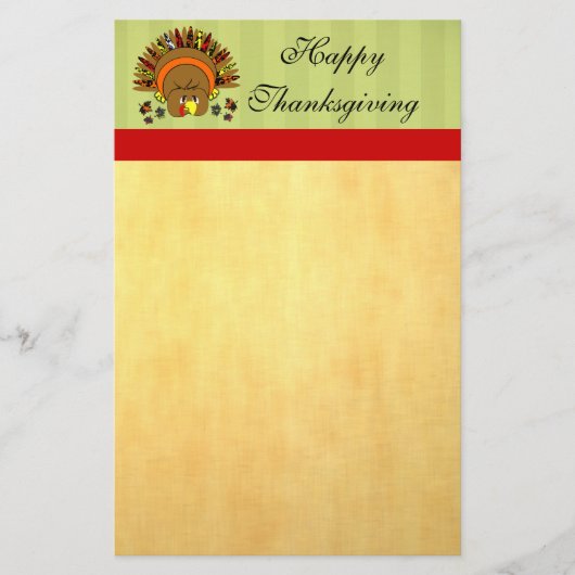 Cute Turkey Thanksgiving Stationery Briefpapier (Voorkant)