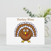 Cute Turkey Thanksgiving Uitnodigingen (Staand voorkant)