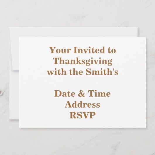 Cute Turkey Thanksgiving Uitnodigingen (Achterkant)