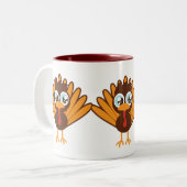 Cute Turkey Tweekleurige Koffiemok (Voorkant links)