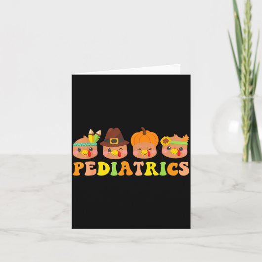 Cute Turkeys Pediatrics Pumpkin Thanksgiving Fall Kaart (Voorkant)