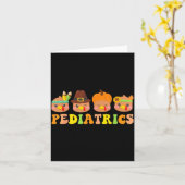 Cute Turkeys Pediatrics Pumpkin Thanksgiving Fall Kaart (Gele Bloem)