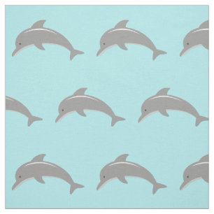 Cute turkooise dolphin Patroon (weefsel met duy te Stof
