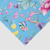 Cute Turqoise Floral & Butterflies Pattern Tissuepapier (Detail)