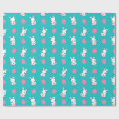 Cute turquoise baby bunny easter cadeaupapier (Vlak)