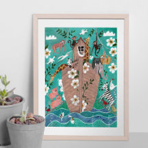 Cute turquoise blauwe kinder ark van Noach kindere