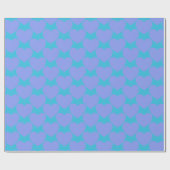 Cute Turquoise Blue en Periwinkle Heart Pattern Cadeaupapier (Vlak)