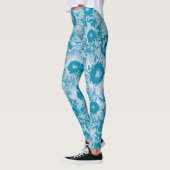 CUTE Turquoise Blue Floral Pattern Leggings (Links)