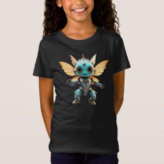 Cute Turquoise Dancing Robot Pixie T-shirt