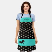 Cute Turquoise en Black Gold Heart Pattern Schort (Gedragen)