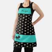 Cute Turquoise en Black Gold Heart Pattern Schort (Insitu)