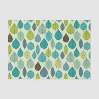 Cute Turquoise en Green Leaf Tissue Paper Tissuepapier