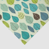 Cute Turquoise en Green Leaf Tissue Paper Tissuepapier (Detail)