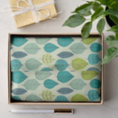Cute Turquoise en Green Leaf Tissue Paper Tissuepapier (Geschenk)