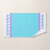 Cute Turquoise en Paarse Fish Bath Towel Set Bad Handdoek (Handdoek)