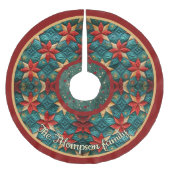 Cute turquoise festive christmas printed custom kerstboom rok (Voorkant)