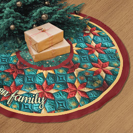 Cute turquoise festive christmas printed custom kerstboom rok