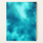 Cute turquoise gold faux glitter monogram planner (Achterkant)