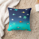 Cute Turquoise Green Blue Starfish Cushion Kussen (Deken)