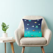 Cute Turquoise Green Blue Starfish Cushion Kussen (Stoel)