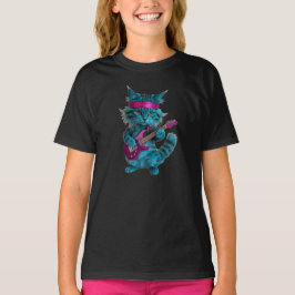 Cute Turquoise Kat Kinder T-Shirt