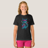Cute Turquoise Kat Kinder T-Shirt (Voorkant volledig)