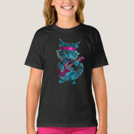 Cute Turquoise Kat Kinder T-Shirt