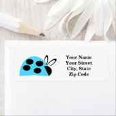 Cute Turquoise Ladybug Etiket (Insitu)