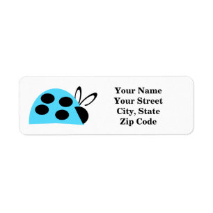 Cute Turquoise Ladybug Etiket