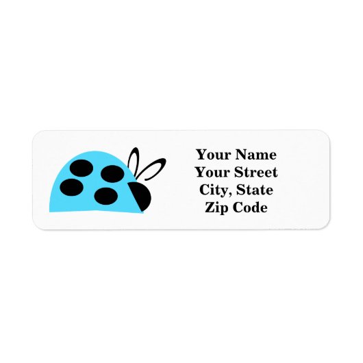 Cute Turquoise Ladybug Etiket (Voorkant)