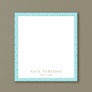 Cute Turquoise Lattice Pattern Notitieblok