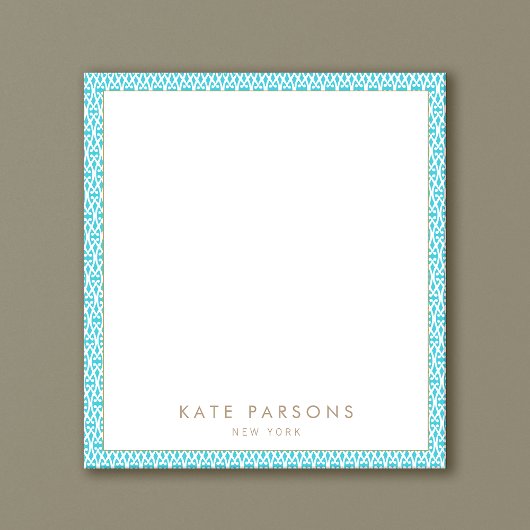 Cute Turquoise Lattice Pattern Notitieblok
