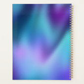 Cute turquoise paarse faux glitter monogram planner (Achterkant)