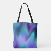 Cute turquoise paarse faux glitter monogram tote bag (Achterkant)