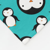 Cute turquoise pguin patroon fleece deken (Hoek)