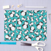 Cute turquoise pguin patroon tissuepapier (Craft)