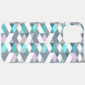 Cute Turquoise Pink Squares Triangles Art Pattern Case-Mate iPhone Case (Achterkant (horizontaal))
