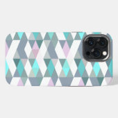 Cute Turquoise Pink Squares Triangles Art Pattern iPhone Hoesje (Achterkant horizontaal)