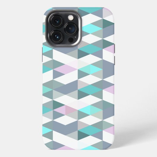 Cute Turquoise Pink Squares Triangles Art Pattern iPhone Hoesje (Achterkant)