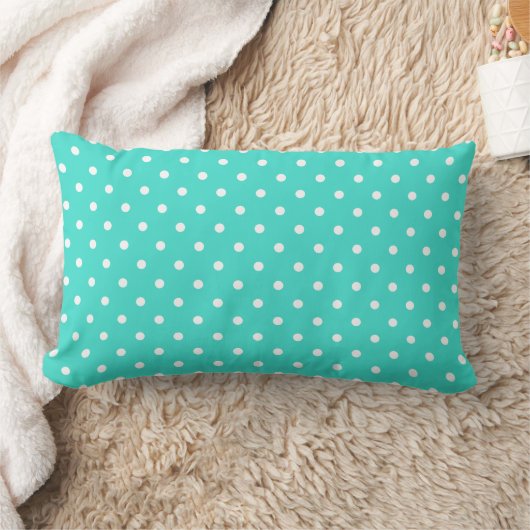 Cute Turquoise Polka Dots Pattern Kussen (Deken)