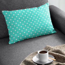 Cute Turquoise Polka Dots Pattern Kussen