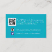 Cute Turquoise Polka Dots with Girly Monogram Visitekaartje (Achterkant)