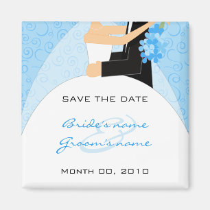 Cute Turquoise Save the Date magnets Magneet