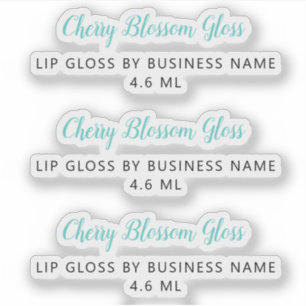 Cute Turquoise Script Clean Lip Gloss Makeup Sticker